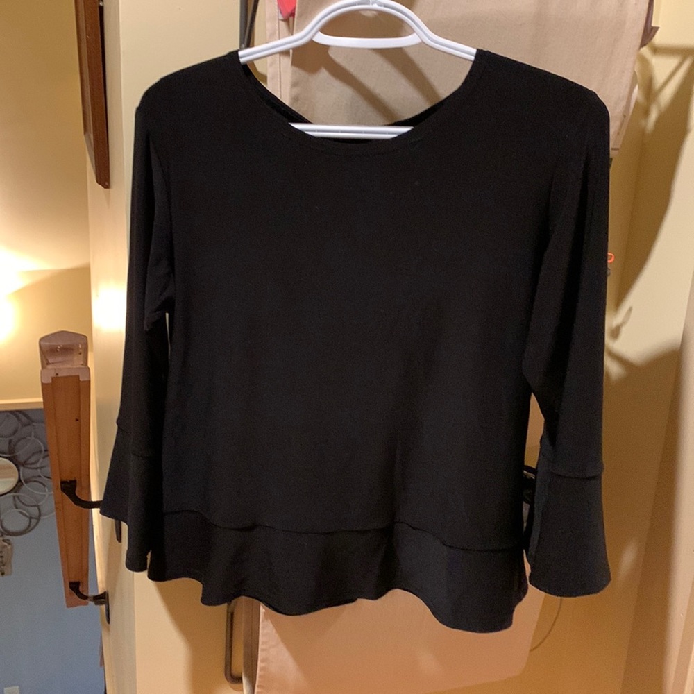 Sympli black top size 8 with bell sleeves